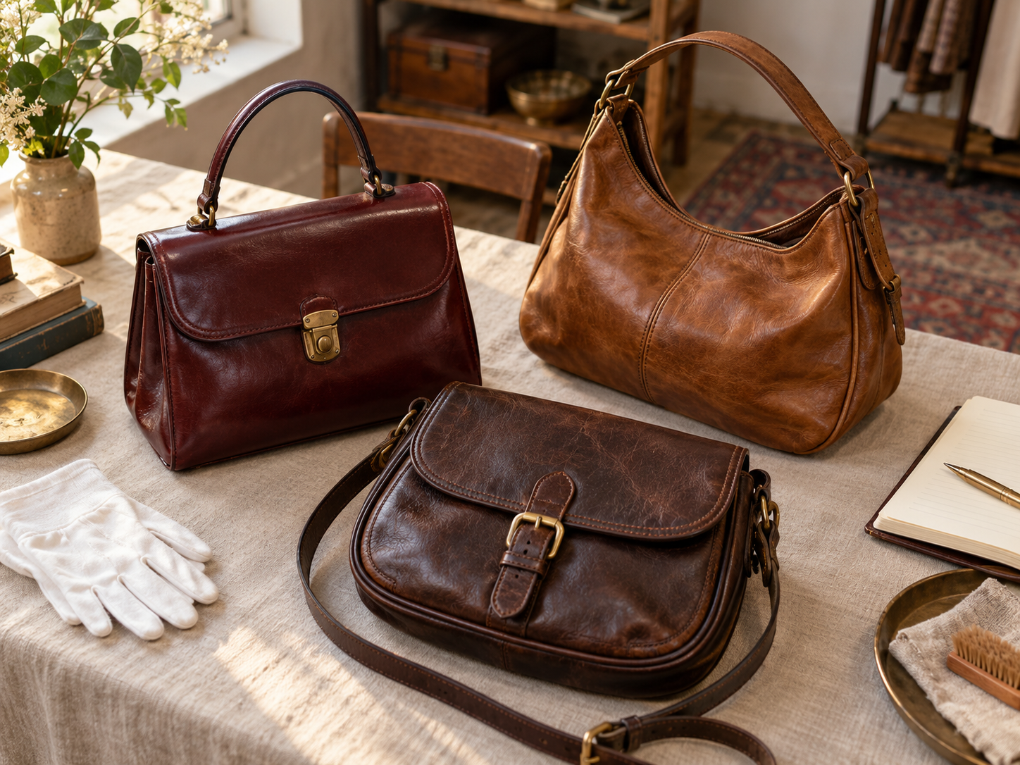 Illustrative selection of leather bags